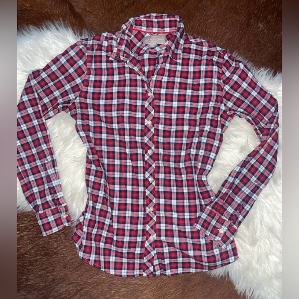 Banana Republic Plaid Soft Wash 100% Cotton Button-Down Shirt